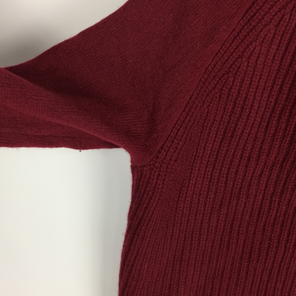J Crew Sweater Womens Small Wool Burgundy Open Front Pockets Holidays Oversize‎ - Picture 15 of 16